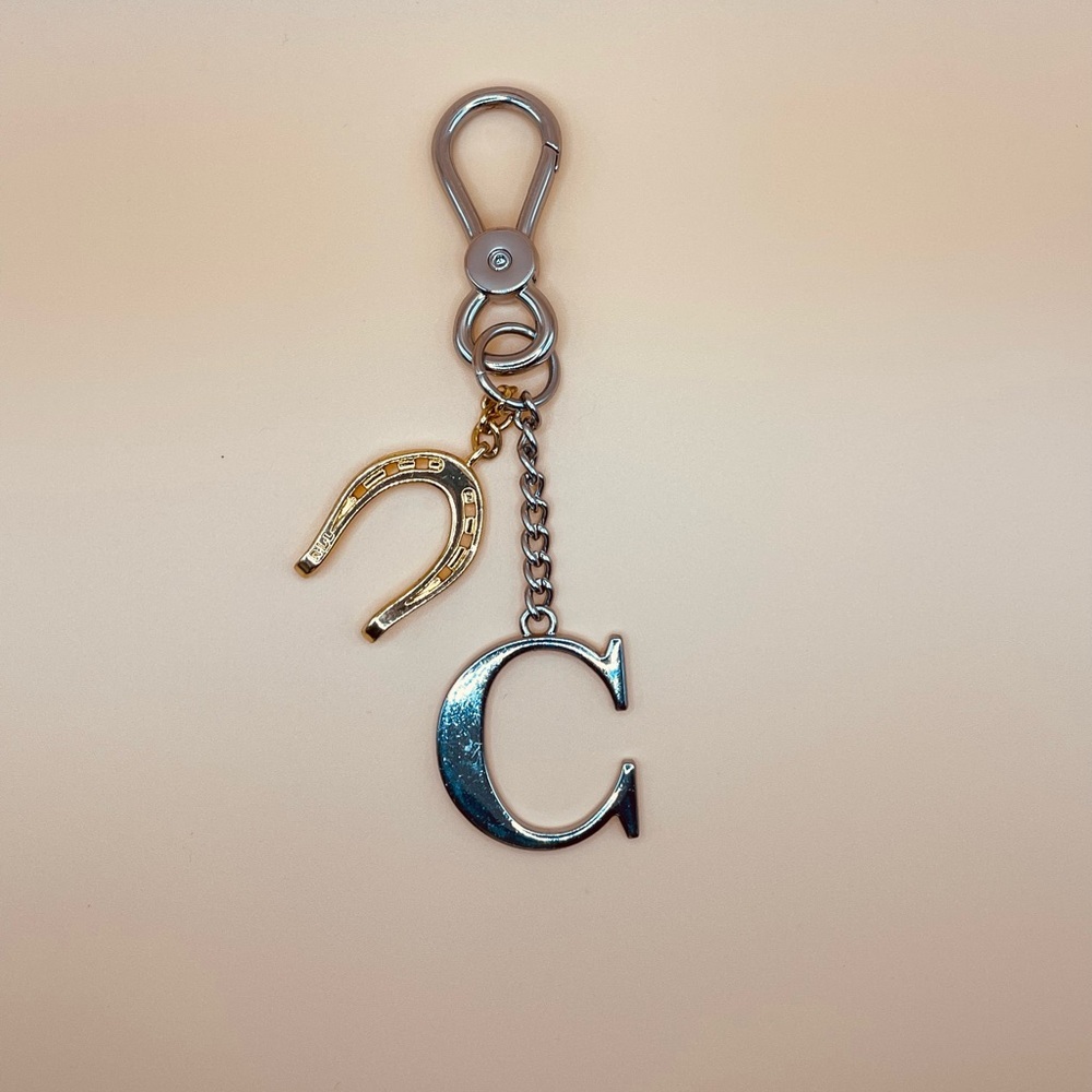 Lauren Ralph Lauren Gold and Silver Horseshoe Keychain